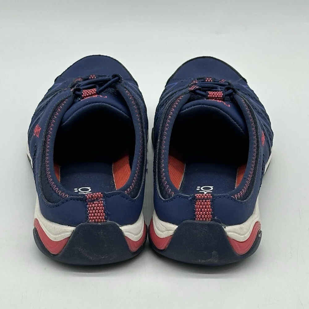 Ryka Tangie Blue Leather Mesh Slip On Low Back Mules Sneakers Women's Size 7M